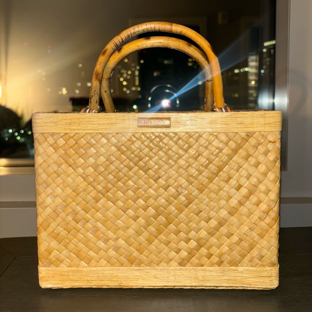 Kate Spade Quinn Bamboo Natural Straw Tote